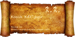 Kosik Kájusz névjegykártya